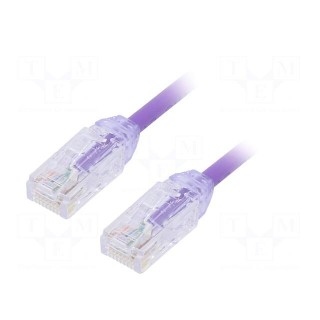 Patch cord | TX6A-28™,U/UTP | 6a | solid | Cu | LSZH | violet | 1m | 28AWG