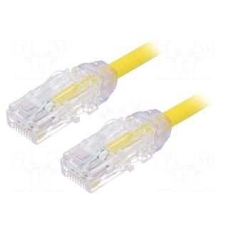 Patch cord | TX6A-28™,U/UTP | 6a | solid | Cu | LSZH | yellow | 1m | 28AWG