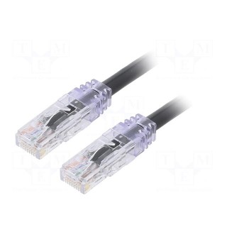 Patch cord | TX6A™ 10Gig,U/UTP | 6a | solid | Cu | PVC | black | 0.5m