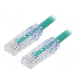 Patch cord | TX6A™ 10Gig,U/UTP | 6a | solid | Cu | PVC | green | 1m | 24AWG