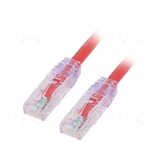 Patch cord | TX6A™ 10Gig,U/UTP | 6a | solid | Cu | PVC | red | 5m | 24AWG