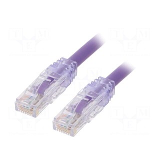 Patch cord | TX6A™ 10Gig,U/UTP | 6a | solid | Cu | PVC | violet | 0.5m