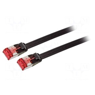 Patch cord | U/FTP | 6 | stranded | CCS | PVC | black | 0.5m | flat cable