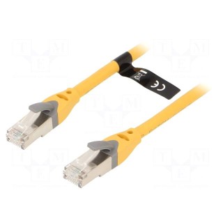 Patch cord | S/FTP | 6a | OFC | PVC | yellow | 1.5m | RJ45 plug,both sides