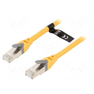 Patch cord | S/FTP | 6a | OFC | PVC | yellow | 2m | RJ45 plug,both sides