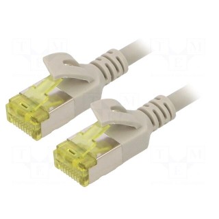 Patch cord | U/FTP | 6a | stranded | Cu | LSZH | grey | 7m | 28AWG