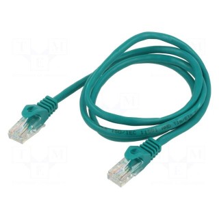 Patch cord | U/UTP | 5e | CCA | green | 1m | RJ45 plug,both sides | 26AWG