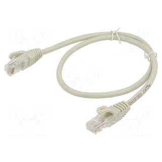 Patch cord | U/UTP | 5e | CCA | grey | 0.5m | RJ45 plug,both sides | 26AWG