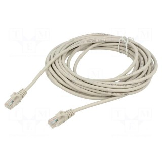 Patch cord | U/UTP | 5e | CCA | grey | 1m | RJ45 plug,both sides | 26AWG