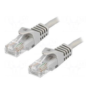 Patch cord | U/UTP | 5e | CCA | grey | 2m | RJ45 plug,both sides