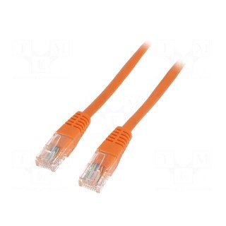 Patch cord | U/UTP | 5e | solid | CCA | PE | orange | 1.8m | 26AWG
