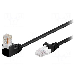 Patch cord | U/UTP | 5e | stranded | CCA | PVC | black | 0.5m | 26AWG