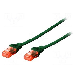 Patch cord | U/UTP | 5e | stranded | CCA | PVC | green | 0.5m | 26AWG