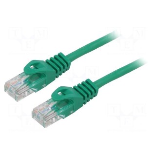 Patch cord | U/UTP | 5e | stranded | CCA | PVC | green | 7.5m | 26AWG | 1pcs.