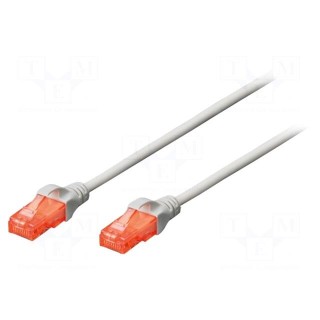 Patch cord | U/UTP | 5e | stranded | CCA | PVC | grey | 0.25m | 26AWG