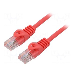 Patch cord | U/UTP | 6 | stranded | CCA | PVC | red | 7.5m | 26AWG | Cores: 8