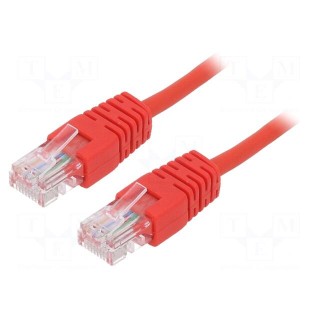 Patch cord | U/UTP | 5e | stranded | CCA | PVC | red | 2m | 26AWG | Øcable: 5mm