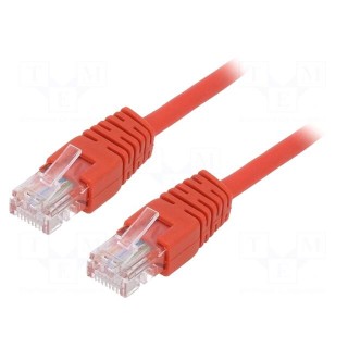 Patch cord | U/UTP | 5e | stranded | CCA | PVC | red | 5m | 26AWG | Øcable: 5mm