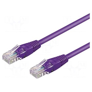 Patch cord | U/UTP | 5e | stranded | CCA | PVC | violet | 3m | 26AWG