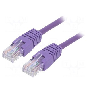 Patch cord | U/UTP | 5e | stranded | CCA | PVC | violet | 0.25m | 26AWG