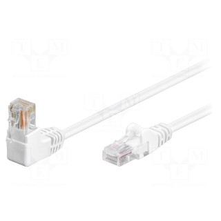 Patch cord | U/UTP | 5e | stranded | CCA | PVC | white | 10m | 26AWG