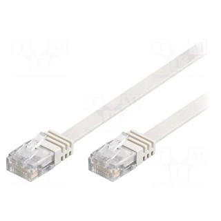Patch cord | U/UTP | 5e | stranded | CCA | PVC | white | Len: 1m