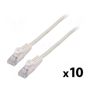 Patch cord | U/UTP | 5e | stranded | CCA | PVC | white | 1.5m | 26AWG | 10pcs.