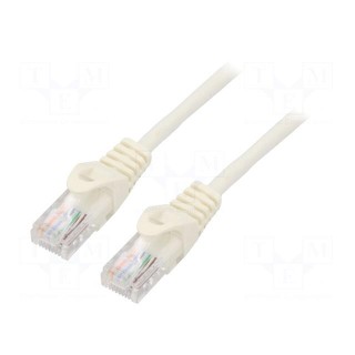 Patch cord | U/UTP | 5e | stranded | CCA | PVC | white | 1.5m | 26AWG | 1pcs.
