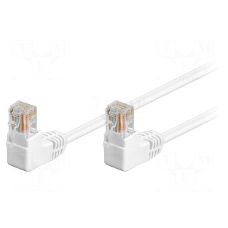 Patch cord | U/UTP | 5e | stranded | CCA | PVC | white | 0.25m | 26AWG