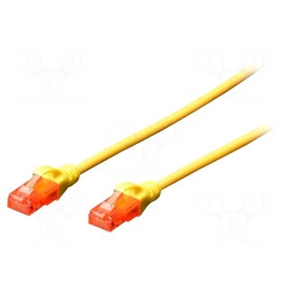 Patch cord | U/UTP | 5e | stranded | CCA | PVC | yellow | 7m | 26AWG