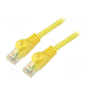 Patch cord | U/UTP | 6 | stranded | CCA | PVC | yellow | 0.25m | 26AWG | 1pcs.