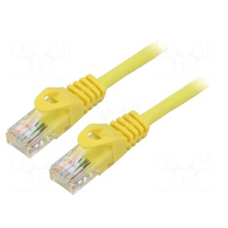 Patch cord | U/UTP | 5e | stranded | CCA | PVC | yellow | 1.5m | 26AWG | 1pcs.