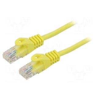 Patch cord | U/UTP | 5e | stranded | CCA | PVC | yellow | 1m | 26AWG | Cores: 8