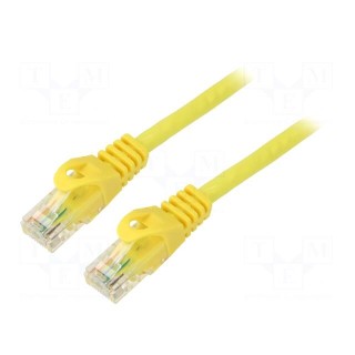 Patch cord | U/UTP | 5e | stranded | CCA | PVC | yellow | 2m | 26AWG | Cores: 8