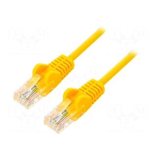 Patch cord | U/UTP | 5e | stranded | CCA | PVC | yellow | 0.25m | 26AWG