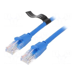 Patch cord | U/UTP | 6 | CCA | PVC | blue | 2m | RJ45 plug,both sides