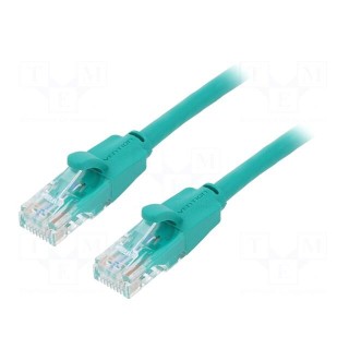 Patch cord | U/UTP | 6 | CCA | PVC | green | 1m | RJ45 plug,both sides