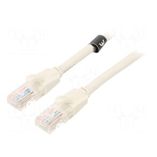 Patch cord | U/UTP | 6 | CCA | PVC | grey | 5m | RJ45 plug,both sides