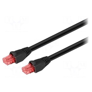 Patch cord | U/UTP | 6 | Cu | PE | black | 30m | RJ45 plug,both sides