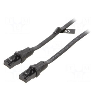 Patch cord | U/UTP | 6 | Cu | PVC | black | 0.75m | RJ45 plug,both sides