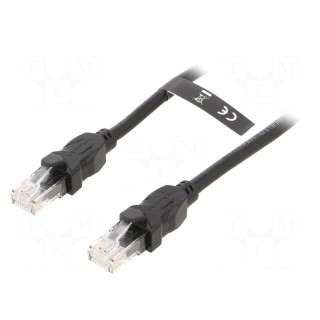Patch cord | U/UTP | 6 | Cu | PVC | black | 2m | RJ45 plug,both sides