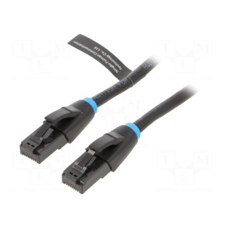 Patch cord | U/UTP | 6 | OFC | PVC | black | 40m | RJ45 plug,both sides