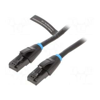 Patch cord | U/UTP | 6 | OFC | PVC | black | 500mm | RJ45 plug,both sides