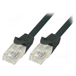 Patch cord | U/UTP | 6 | stranded | CCA | PVC | black | 7.5m | 24AWG