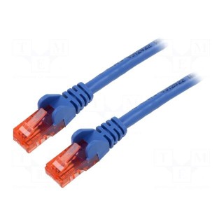Patch cord | U/UTP | 6 | stranded | CCA | PVC | blue | 15m | 24AWG