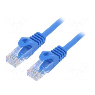 Patch cord | U/UTP | 6 | stranded | CCA | PVC | blue | 1m | 26AWG | Cablexpert