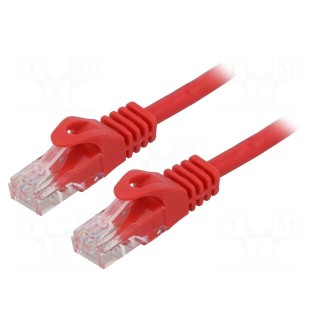 Patch cord | U/UTP | 6 | stranded | CCA | PVC | red | 1.5m | 26AWG