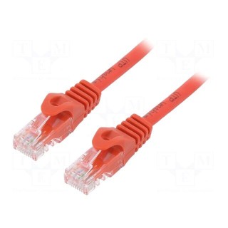 Patch cord | U/UTP | 6 | stranded | CCA | PVC | red | 3m | 26AWG | Cablexpert