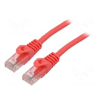 Patch cord | U/UTP | 6 | stranded | CCA | PVC | red | 5m | 26AWG | Cores: 8