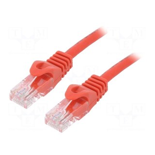 Patch cord | U/UTP | 6 | stranded | CCA | PVC | red | 1m | 26AWG | Cablexpert
